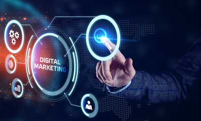 Business, Technology, Internet and network concept. Digital Marketing content planning advertising strategy concept.