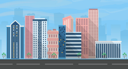 Fototapeta premium City Skyscraper Illustration