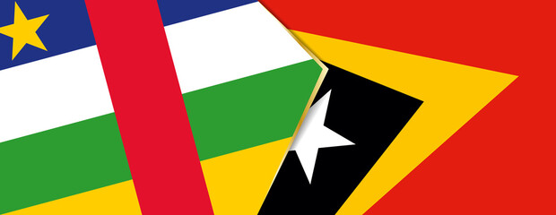 Central African Republic and East Timor flags, two vector flags.