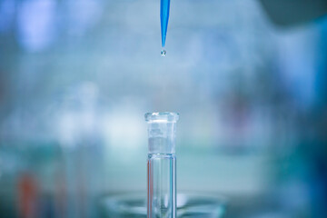 Developing of coronavirus vaccine in a pharmacy lab