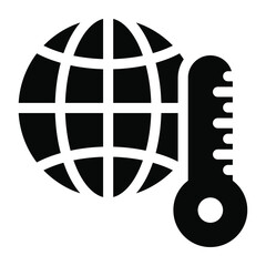
Global warming concept, solid icon of climate
