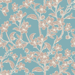 beautiful flowers seamless pattern