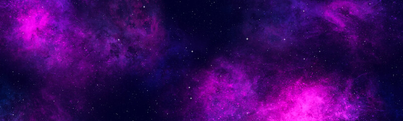 Star field background banner . Glow swirls night sky. Banner