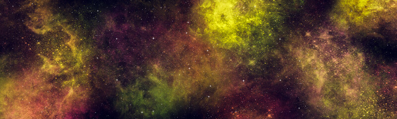 Star field background banner . Glow swirls night sky. Banner