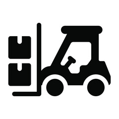 
Bulldozer icon vector in solid design
