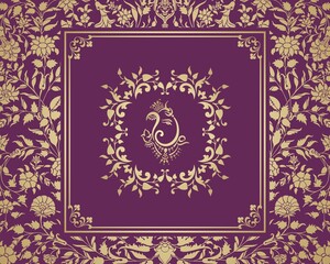 Ganesha, wedding card, royal Rajasthan, India	