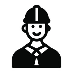 
A professional worker avatar in solid icon
