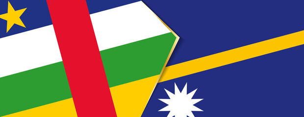 Central African Republic and Nauru flags, two vector flags.