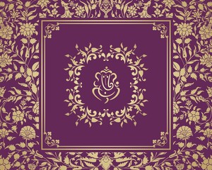 Ganesha, wedding card, royal Rajasthan, India	
