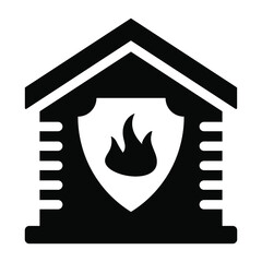 
Fire house icon, glyph editable icon
