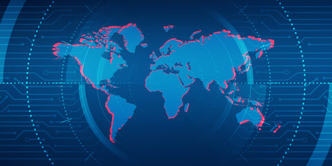 2d illustration world map abstract background