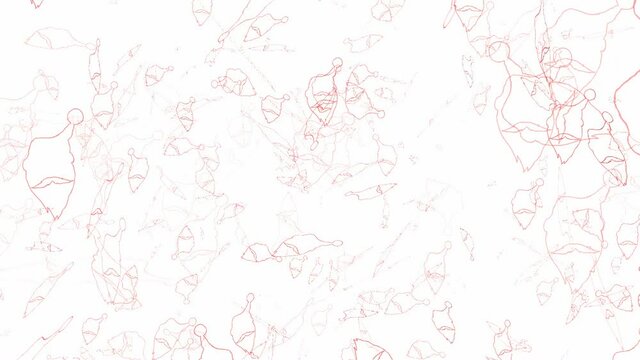 Sagome di Babbo Natale disegno su sfondo bianco.