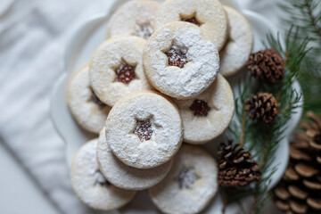 christam cookie bisquit shortbread butter jam sweet winter holiday desert