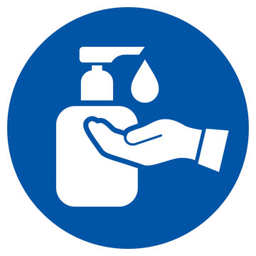 Liquid Soap Icon, Wash Your Hands Symbol