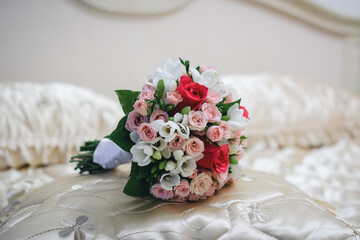 wedding bouquet of fresh blooming flowers
