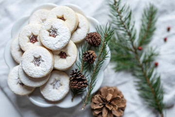 christam cookie bisquit shortbread butter jam sweet winter holiday desert
