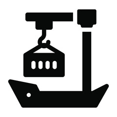 
Icon of cargo loading in solid design
