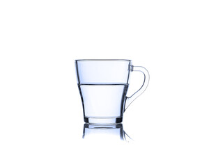 Glass mug with water isolated on white background
