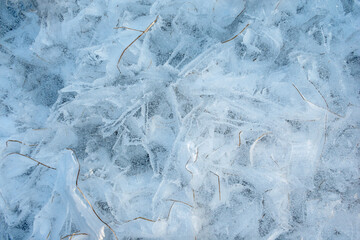 Ice texture. Frozen water patterns