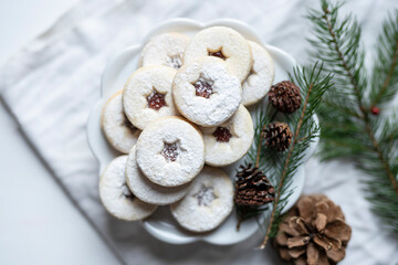 christam cookie bisquit shortbread butter jam sweet winter holiday desert