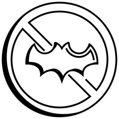 Coronavirus disease COVID-19 prevention concept, Stop eating wild animals soup on white background, forbidden consumption and farming of bat vector icon design