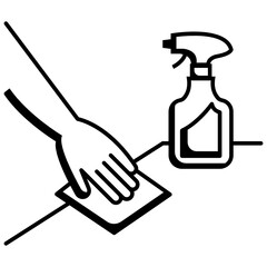 Coronavirus Sanitation Concept, Keep your object clean, Covid-19 Spread prevention sign, Infection Control and Prevention Corona virus Disease 2019 Vector Icon Design, Surface Disinfection Sign