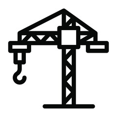 
Tower crane icon, filled editable vector 
