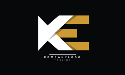 KE icon monogram letter text alphabet logo design