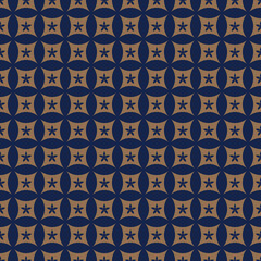 Asian seamless ornament pattern. Indigo blue japanese seamless pattern. Gold geometric vector illustration. Vector illustration