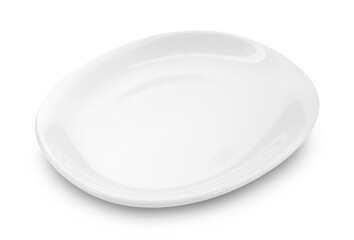 white plate on white background.