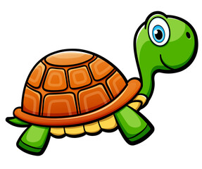 Vector cute turtle cartoon character