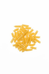Many raw fusilli in studio