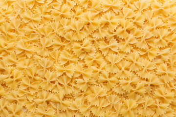 Many raw farfalle in studio
