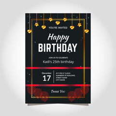 Naklejka na ściany i meble Elegant birthday invitation template with modern style