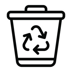 
Recycle bin icon, trash recycling
