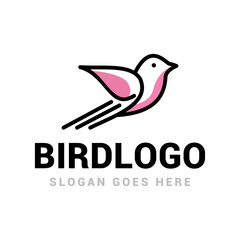Bird line logo icon vector template.