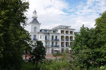 Foto op Plexiglas Heringsdorf, Duitsland Villa& 39 s met resortarchitectuur in de badplaats Heringsdorf aan de Oostzee