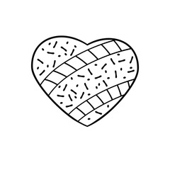 Cute hand drawn heart. Romantic symbol of love and happiness. Vector illustration in doodle style isolated on a white background. For wedding design, Valentine's day, children's coloring books.
