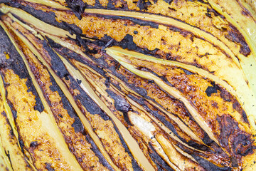 Closeup on freshly charred onion