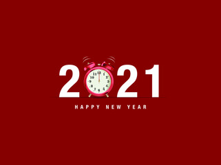 Fototapeta na wymiar 2021 new year with watch clock. vector illustrations. New Year greeting card concept.