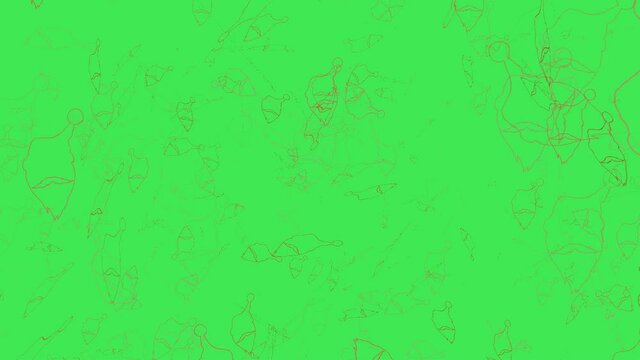 Sagome di Babbo Natale disegno su sfondo verde.