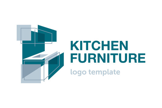 kitchen wooden furniture logo template