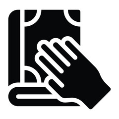 
Oath book glyph icon customized 
