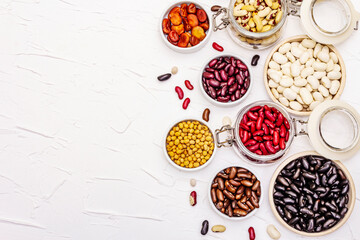 Assorted different types of beans