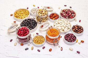 Assorted different types of beans