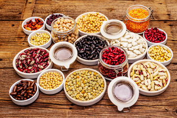 Assorted different types of beans