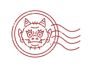 赤鬼　スタンプ　判子　マーク