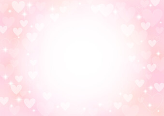 バレンタインデー用ハートの背景イラスト、フレーム