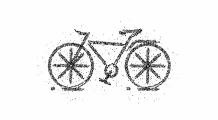 Obraz premium Modern Cycling Particle Drawing, Vector Illustration.