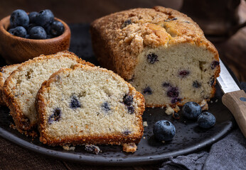 Loaf of Blueberry Streusel Sweet Bread